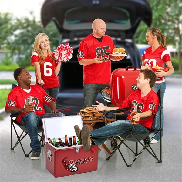 Sleek, high-gloss cooler blends vintage toolbox charm with modern performance and... from ASI 87188 Showdown Displays