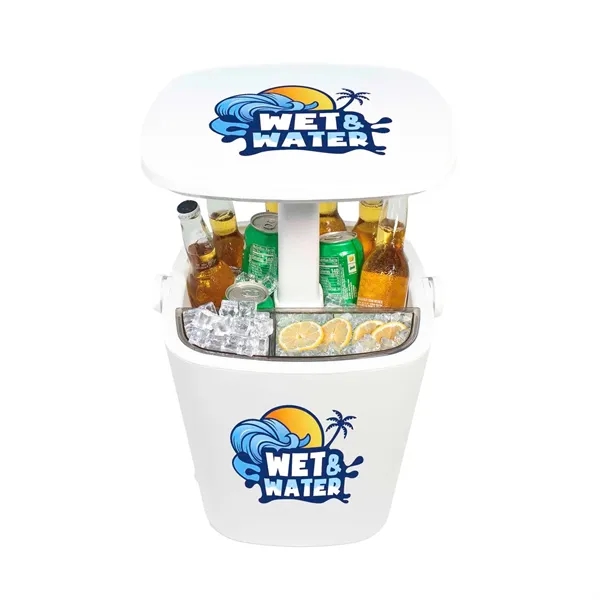 Bring the party wherever you go-combining a cooler and pop-up table... from ASI 87188 Showdown Displays