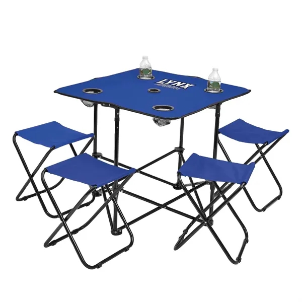 Tailgate, beach, or backyard, this foldable table set with cupholders keeps... from ASI 87188 Showdown Displays