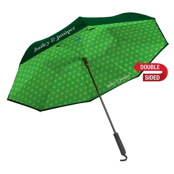 This full cover dye sublimated umbrella combines durability, functionality, and sustainability... from ASI 87188 Showdown Displays
