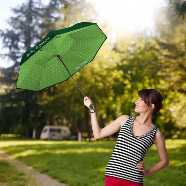 This full cover dye sublimated umbrella combines durability, functionality, and sustainability... from ASI 87188 Showdown Displays