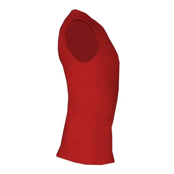 Sleeveless compression tee with stretch body fit, self-fabric collar, and double-needle... from ASI 84358 S&S Activewear