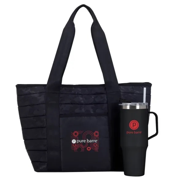 Gift set with a 40 oz. stainless steel travel  mug,... from ASI 88060 Snugz/USA Inc