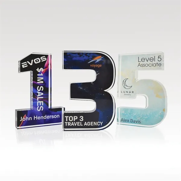 Recognize years of service and more with our acrylic numerals.... from ASI 93986 Visions/Awardcraft / Visions Awards