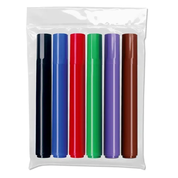 Chisel Tip Broadline Permanent Markers In Plastic Pouch 6 Pack.... from ASI 67675 Liqui-Mark Corp
