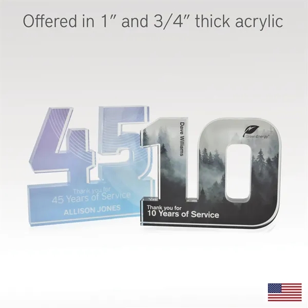 Celebrate years of service with USA-made acrylic numerals in 1" or... from ASI 93986 Visions/Awardcraft