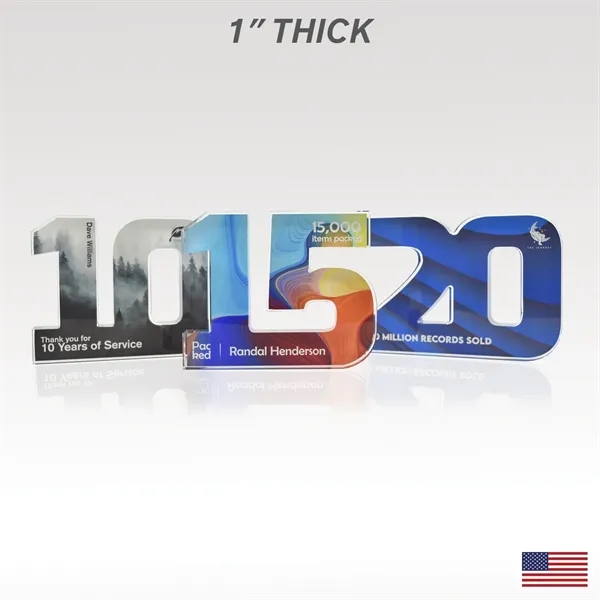 Celebrate years of service with USA-made acrylic numerals in 1" or... from ASI 93986 Visions/Awardcraft
