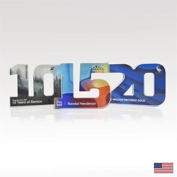 Celebrate years of service with USA-made acrylic numerals in 1" or... from ASI 93986 Visions/Awardcraft
