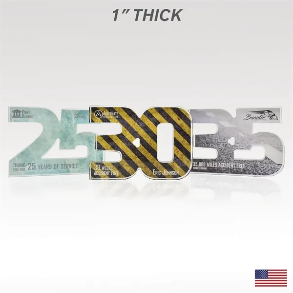 Celebrate years of service with USA-made acrylic numerals in 1" or... from ASI 93986 Visions/Awardcraft