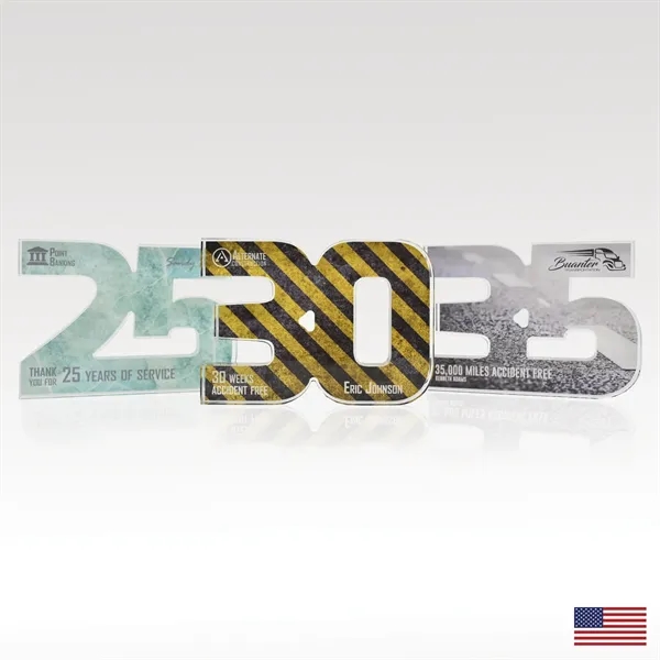 Celebrate years of service with USA-made acrylic numerals in 1" or... from ASI 93986 Visions/Awardcraft