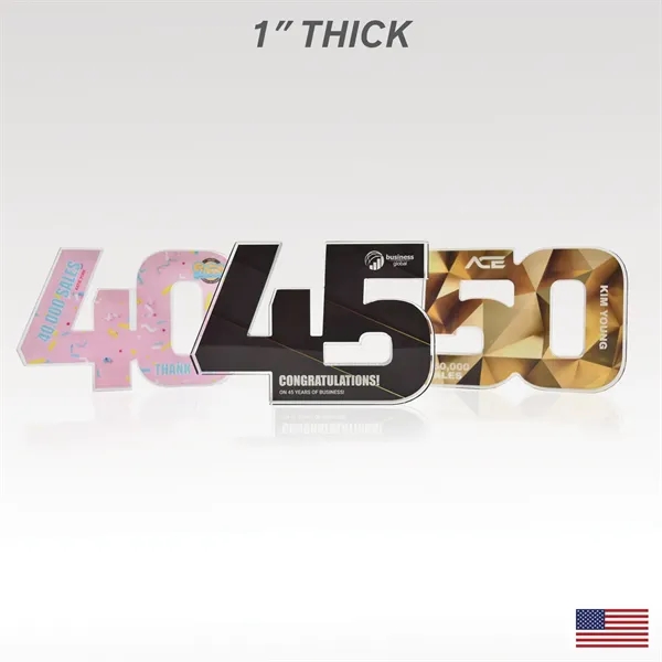 Celebrate years of service with USA-made acrylic numerals in 1" or... from ASI 93986 Visions/Awardcraft