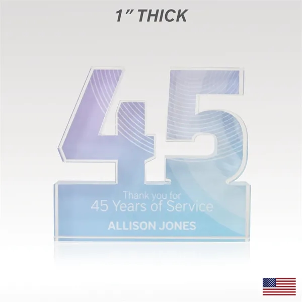 Celebrate years of service with USA-made acrylic numerals in 1" or... from ASI 93986 Visions/Awardcraft