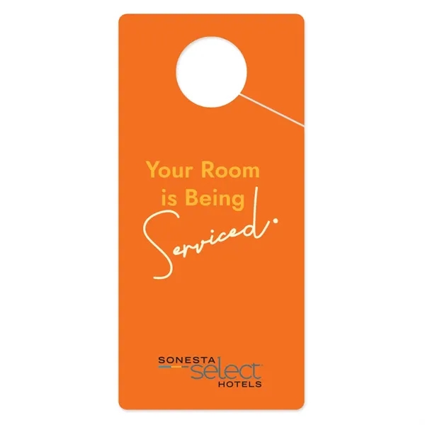 Doorknob hanger made of white plastic for communicating whatever you need... from ASI 42393 Budgetcard Inc