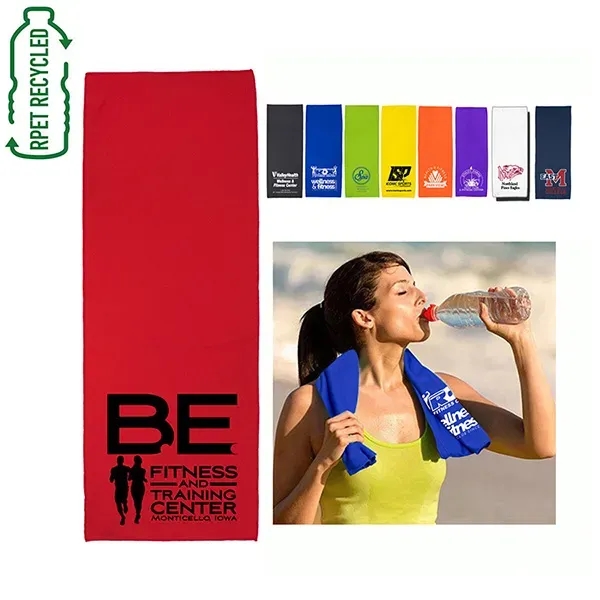 12" x 32" cooling towel made from 100% eco-friendly microfiber polyester.... from ASI 62660 Innovation Line