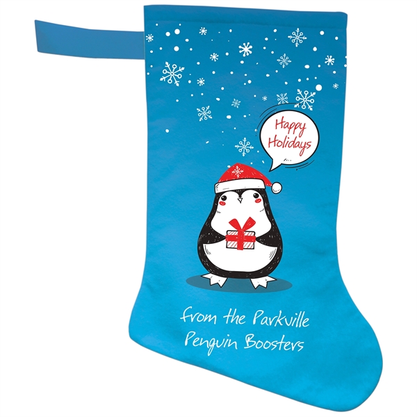 100% non-woven polyester Christmas stocking with full color digital printing on... from ASI 80228 Quinn