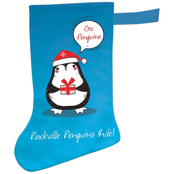 100% non-woven polyester Christmas stocking with full color digital printing on... from ASI 80228 Quinn