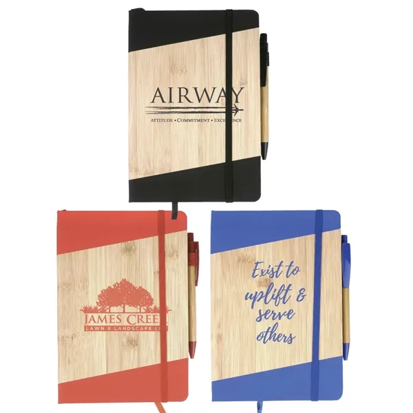 bamboo eco-friendly jotter notebook with pen... from ASI 57655 STOPNGO Line