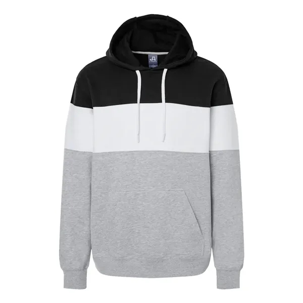 J. America Varsity Fleece Colorblocked Hooded Sweatshirt... from ASI 84358 S&S Activewear