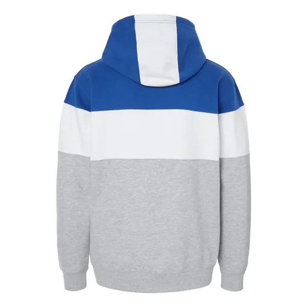 J. America Varsity Fleece Colorblocked Hooded Sweatshirt... from ASI 84358 S&S Activewear