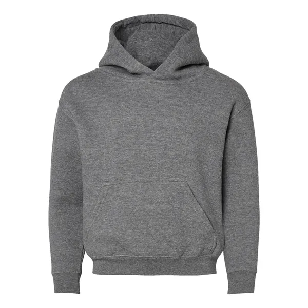 Youth pullover hooded sweatshirt made of 60/40 cotton/polyester fleece with coverstitched... from ASI 84358 S&S Activewear
