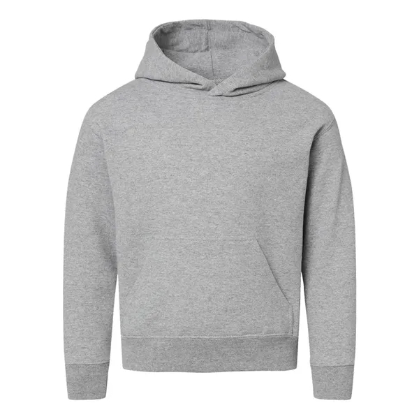 Youth pullover hooded sweatshirt made of 60/40 cotton/polyester fleece with coverstitched... from ASI 84358 S&S Activewear
