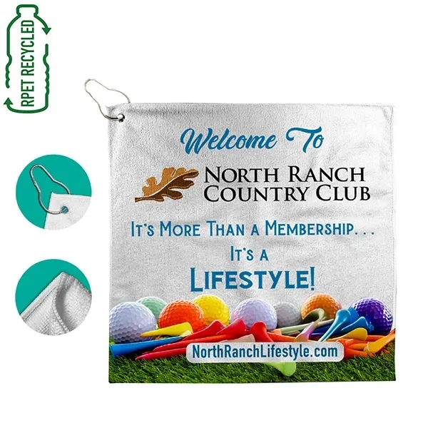15" x 15" Recycled Polyester Full Color Sublimation Golf Towel... from ASI 62660 Innovation Line
