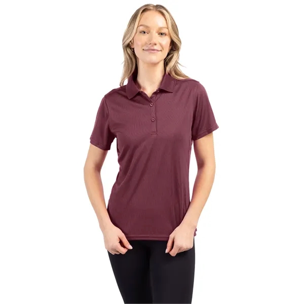 Women's polo with short sleeves, moisture-wicking performance, 3-button placket, and rib-knit... from ASI 47965 Cutter & Buck