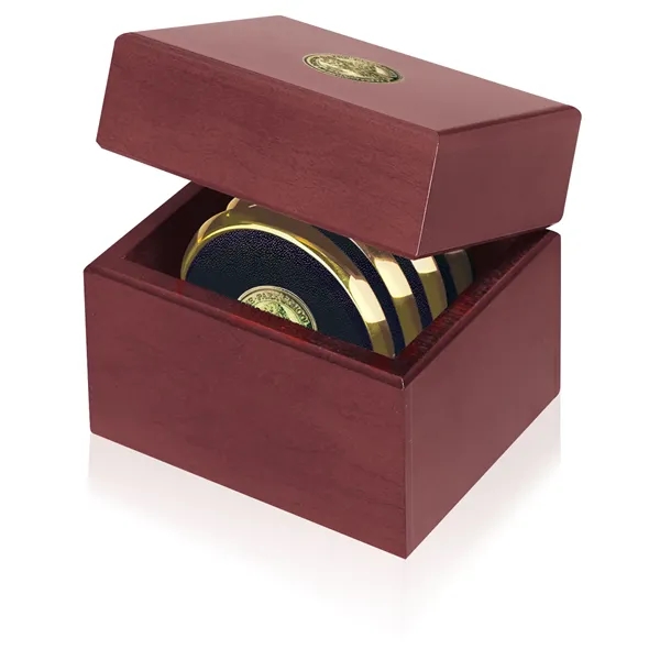 Four Coasters with Solid Cherry Chest... from ASI 40480 Koozie Group