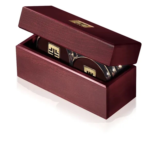 Six Coasters with Solid Cherry Chest... from ASI 40480 Koozie Group