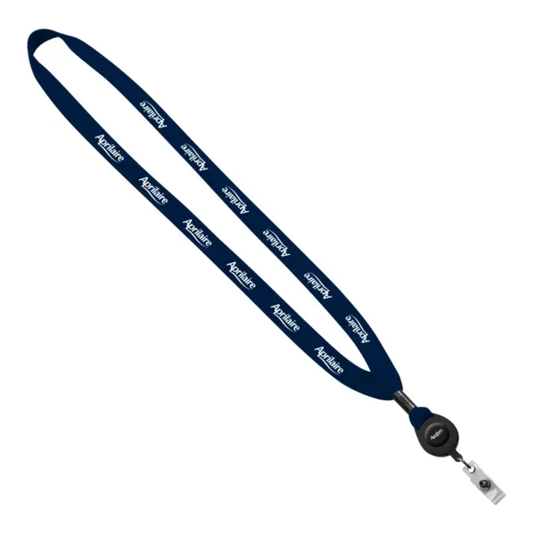 5/8" x 16" polyester lanyard with retractable badge reel and crimp.... from ASI 88060 Snugz/USA Inc / SnugZ USA®