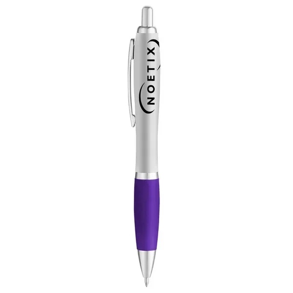 5 1/2" x 1/2" ballpoint pen with curvaceous design and rubberized... from ASI 88060 Snugz/USA Inc / Sweda®
