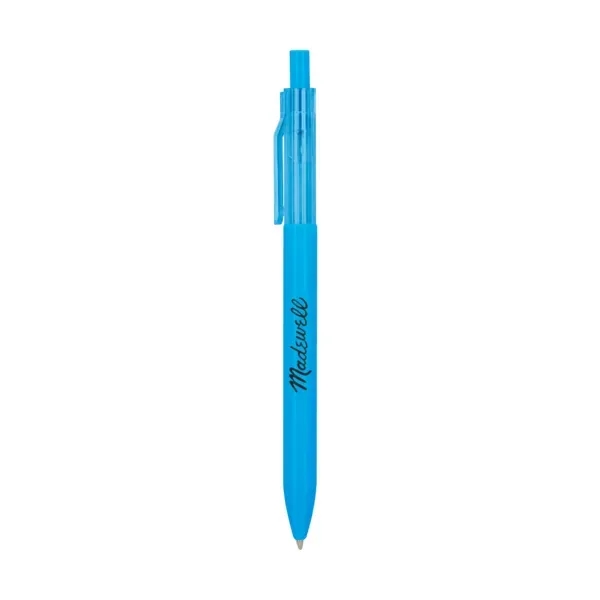 Recycled ABS plastic ballpoint pen with translucent accents, plunger-action mechanism and... from ASI 88060 Snugz/USA Inc