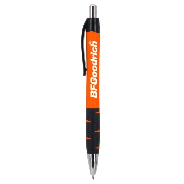 Recycled plastic ballpoint pen with chrome plunger and bottom tip and... from ASI 88060 Snugz/USA Inc