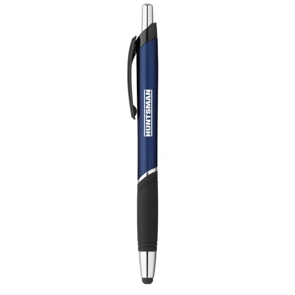 Click-action ballpoint pen with a stylus, blue ink, rubber grip, metallic... from ASI 88060 Snugz/USA Inc / Sweda®