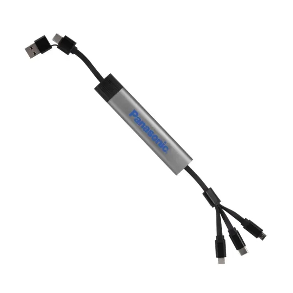 Travel charging cables with Type-C and USB inputs.... from ASI 88060 Snugz/USA Inc