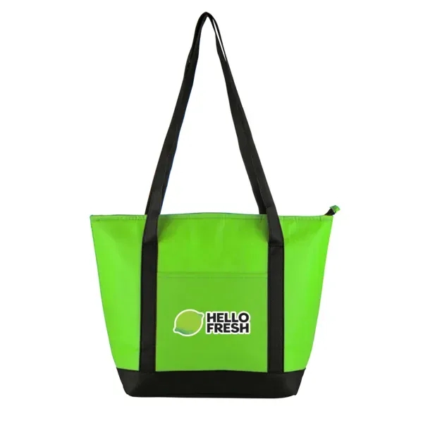 Foil-lined cooler bag with black contrast handles, top zip access and... from ASI 88060 Snugz/USA Inc / Sweda®