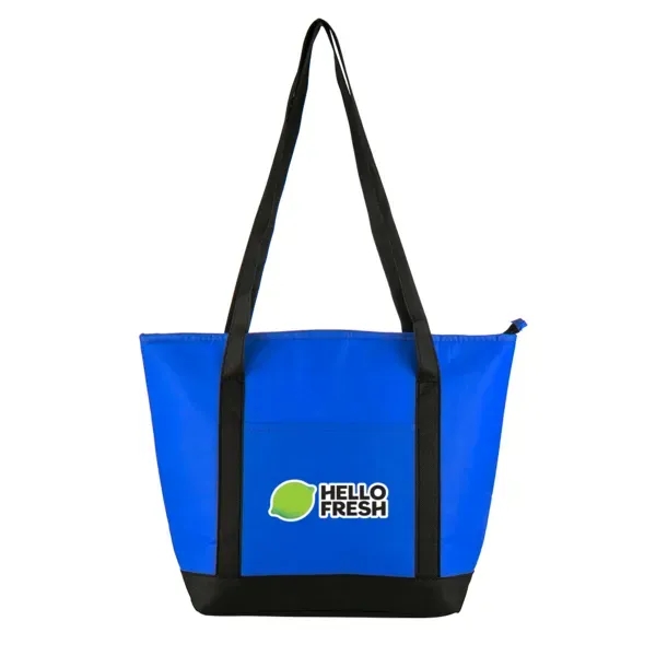 Foil-lined cooler bag with black contrast handles, top zip access and... from ASI 88060 Snugz/USA Inc / Sweda®