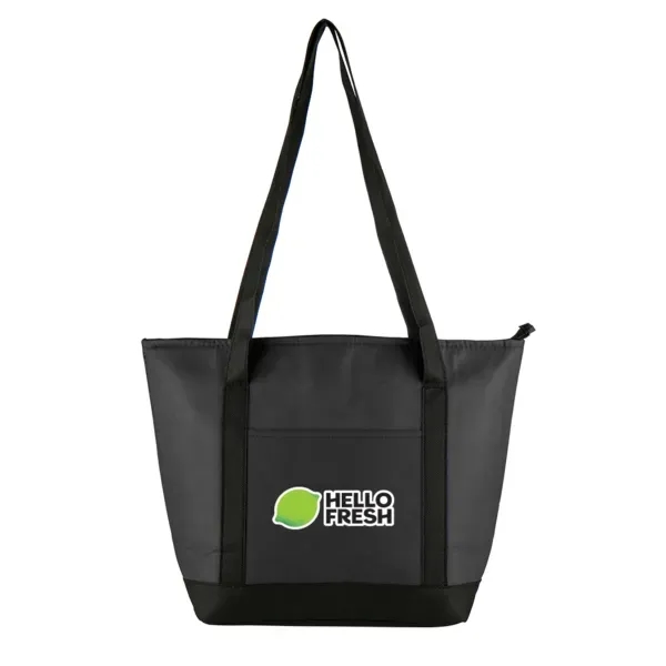 Foil-lined cooler bag with black contrast handles, top zip access and... from ASI 88060 Snugz/USA Inc / Sweda®