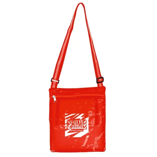 9" x 10" clear crossbody bag with adjustable strap and inside... from ASI 88060 Snugz/USA Inc
