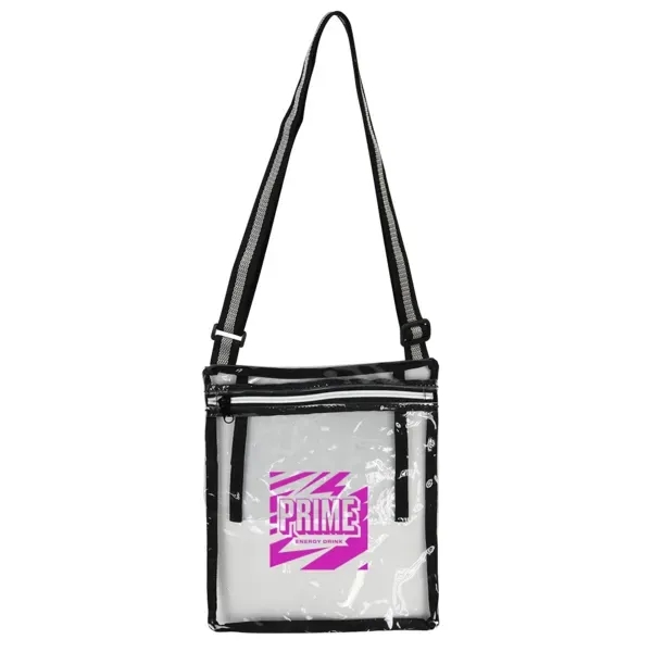 9" x 10" clear crossbody bag with adjustable strap and inside... from ASI 88060 Snugz/USA Inc