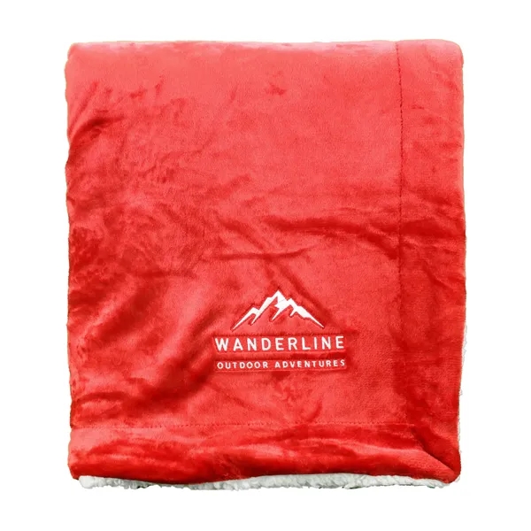 Soft Plush Blanket with Pillowy Soft Sherpa Underside. 50in x 60".... from ASI 79750 Pro Towels / Palmetto Blanket Company