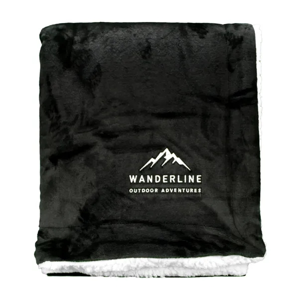 Soft Plush Blanket with Pillowy Soft Sherpa Underside. 50in x 60".... from ASI 79750 Pro Towels / Palmetto Blanket Company