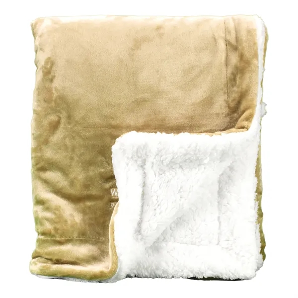 Soft Plush Blanket with Pillowy Soft Sherpa Underside. 50in x 60".... from ASI 79750 Pro Towels / Palmetto Blanket Company
