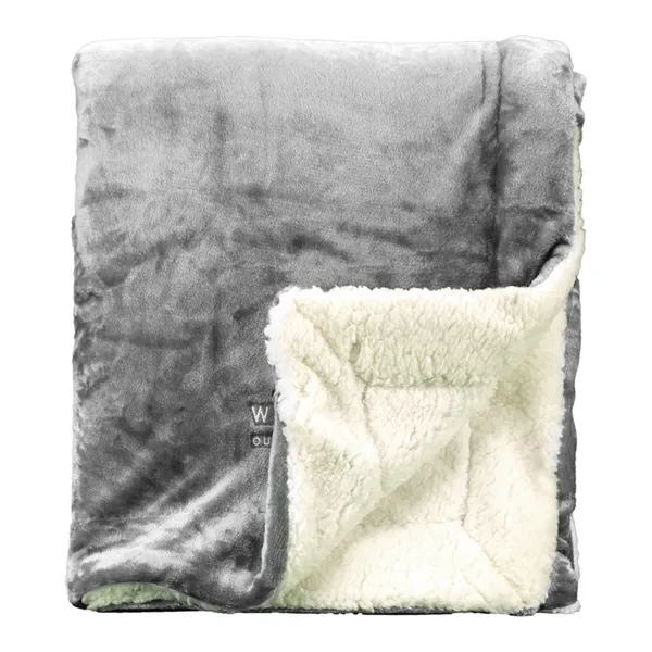 Soft Plush Blanket with Pillowy Soft Sherpa Underside. 50in x 60".... from ASI 79750 Pro Towels / Palmetto Blanket Company