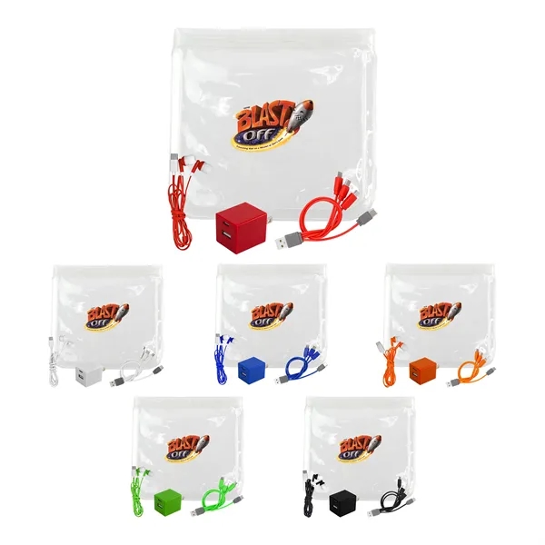 Clear A+C Wall, Cable & Ear Bud Set... from ASI 30208 A P Specialties / AP Specialties