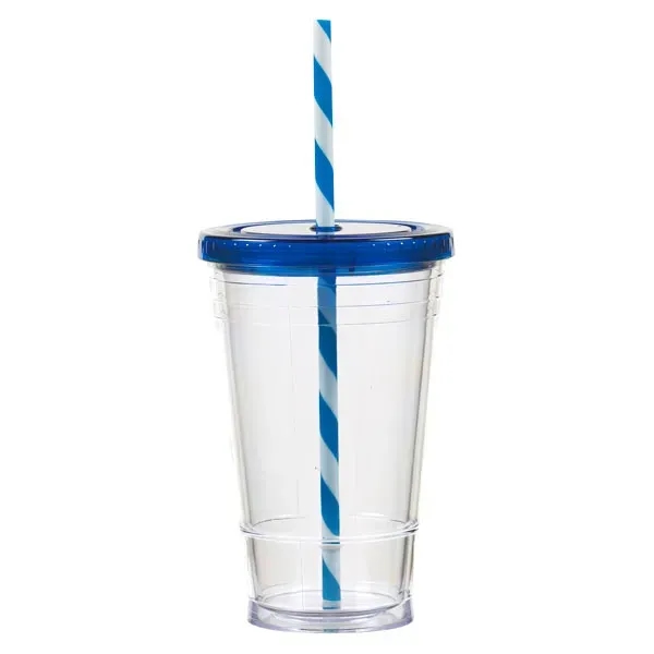 16 ounce double wall insulated tumbler with lid and striped straw.... from ASI 57800 Gordon Sinclair / Gordon Sinclair®