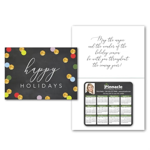 Bi-fold greeting card with magnetic one-year calendar.... from ASI 68507 The Magnet Group / Magnet LLC™