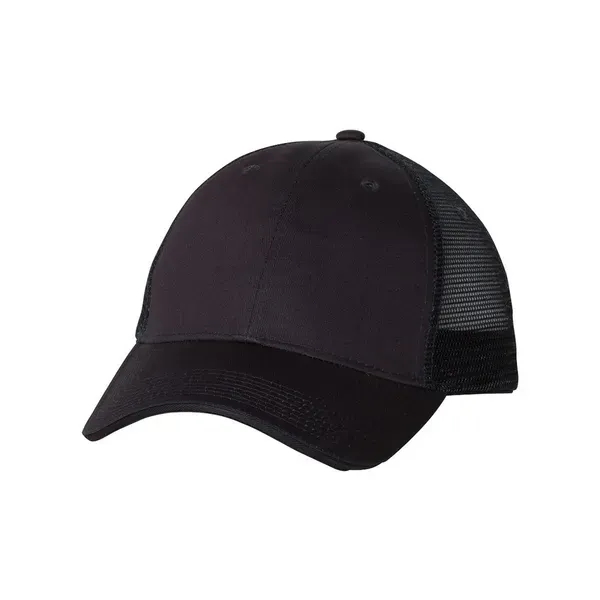 Structured, six-panel, mid-profile trucker cap with 100% cotton twill front, 100%... from ASI 88060 Snugz/USA Inc / Sweda®