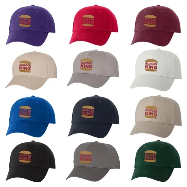 Structured, six-panel, mid-profile cotton chino twill cap with pre-curved visor, sewn... from ASI 88060 Snugz/USA Inc / Sweda®