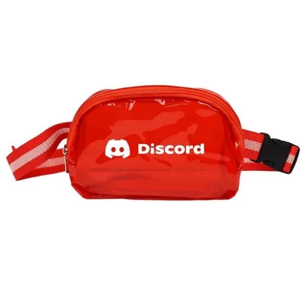 Clear belt bag with zippered main compartment and adjustable two-color webbing... from ASI 88060 Snugz/USA Inc